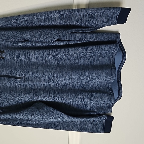 Under Armour Men's Fleece Sweater 1/2 Zip Long Sleeve Mock Neck Academy Blue L - Picture 3 of 9